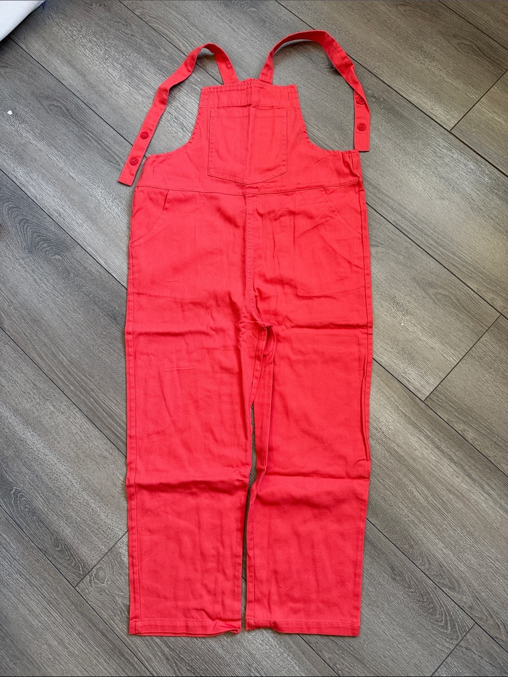 Bright Red Women's Cotton Overall Jumpsuit